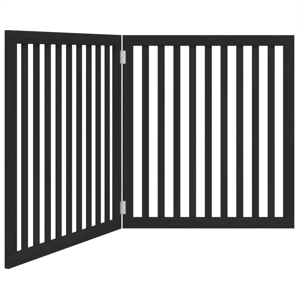 Cancelletto di sicurezza per cani 80 x 90 x 2 cm pieghevole 2 pannelli legno di pioppo nero 02_0023059