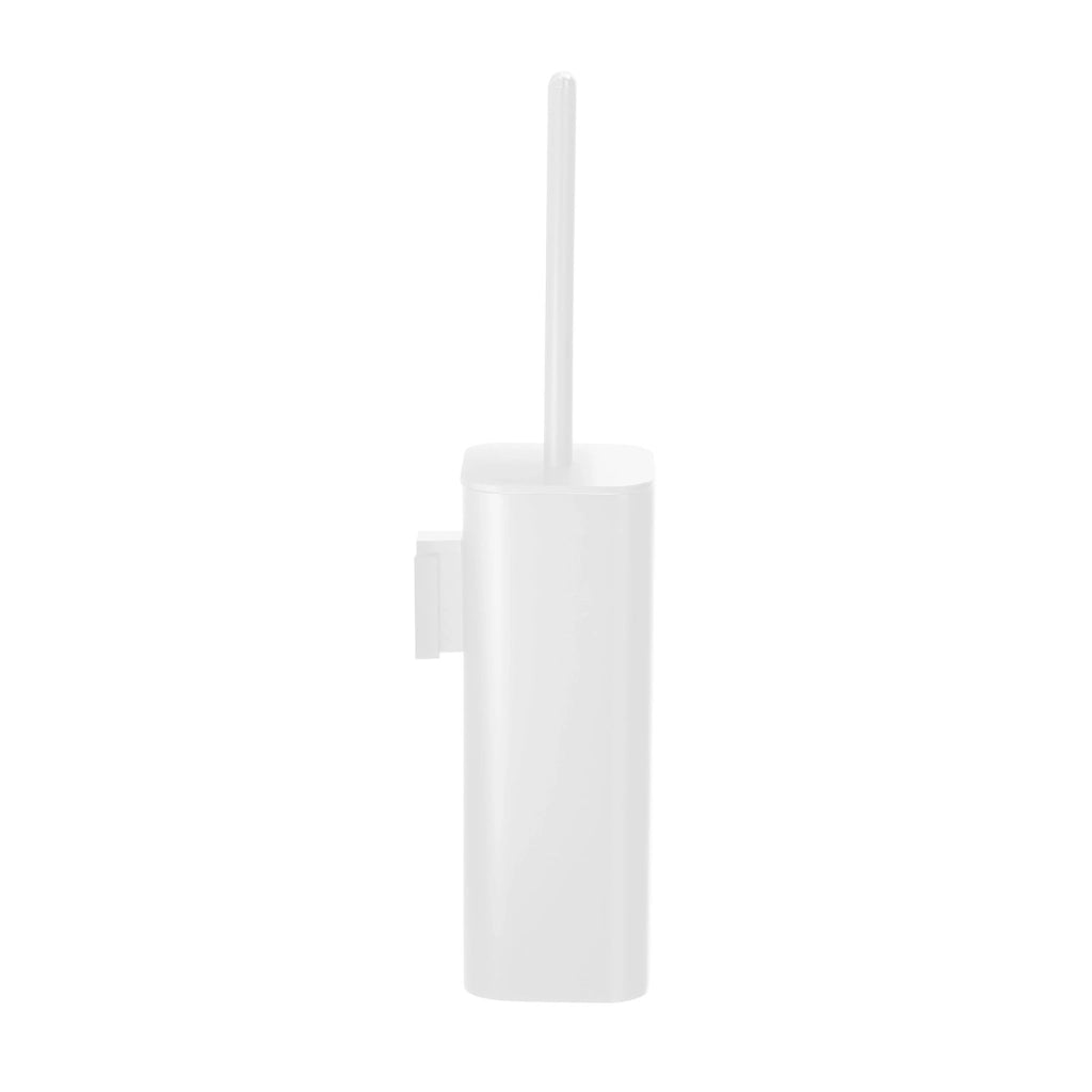 Scopino WC con ciuffo in setole da muro in ottone, acciaio inox e Cromall 3233-03 Gedy serie OUTLINE Bianco Opaco