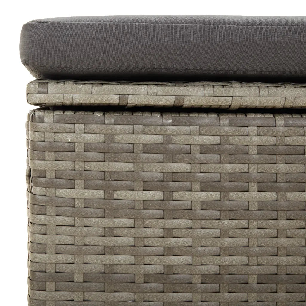 Set Divani da Giardino 3 pz | Set Salotto da Giardino con Cuscini in Polyrattan Grigio
