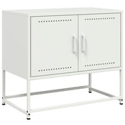 Mobile TV multimediale mensola TV credenza TV sala da pranzo soggiorno camera da letto 68,5 x 39 x 60,5 cm acciaio bianco 02_0026165
