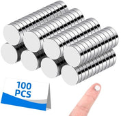 100 Magnetici Neodymium, magneti forti da 8 mm per bache da ferro, lavagne, frigoriferi con scatola di contenimento