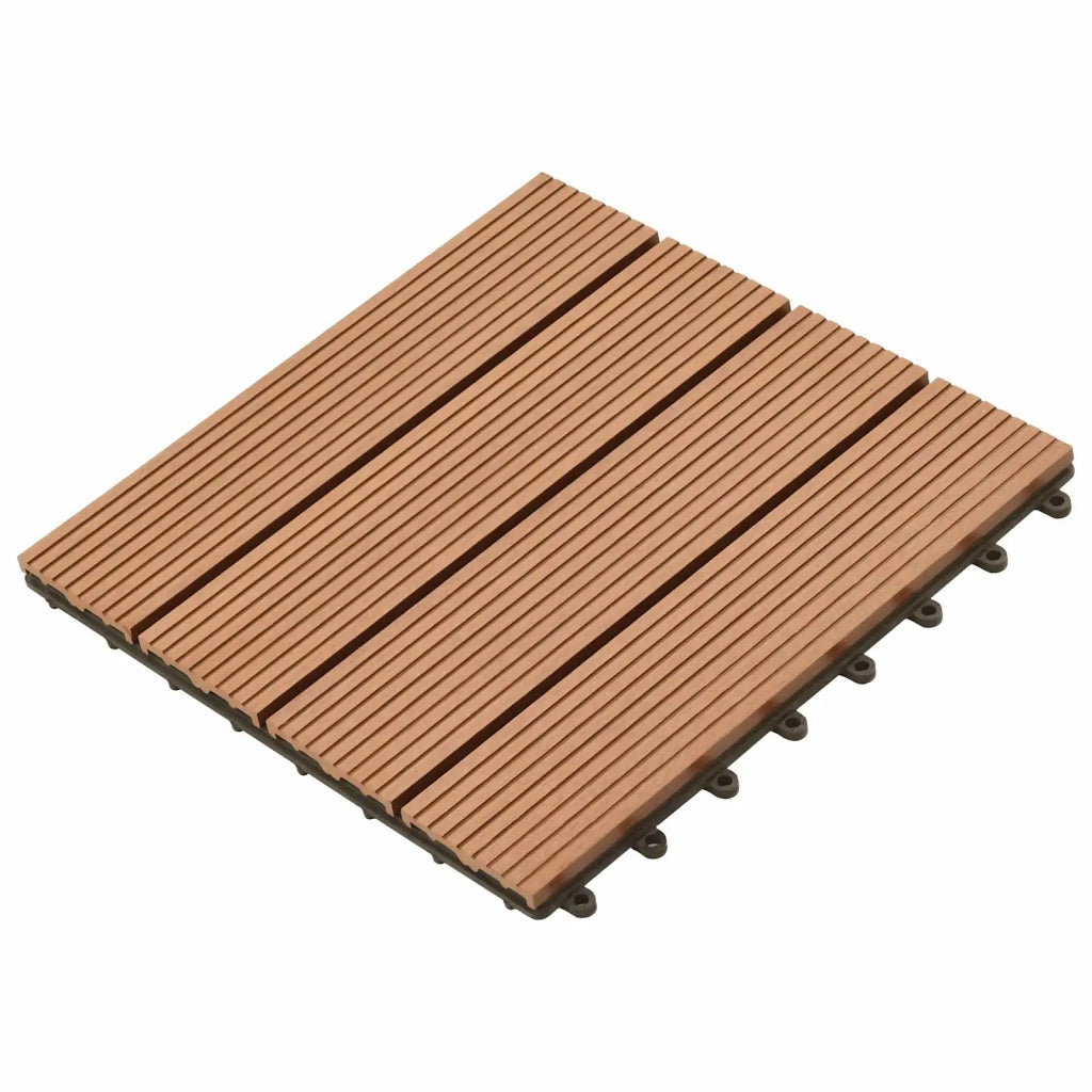 Piastrella per Decking 11 pz Marrone 30 x 30 cm WPC CFW2098069