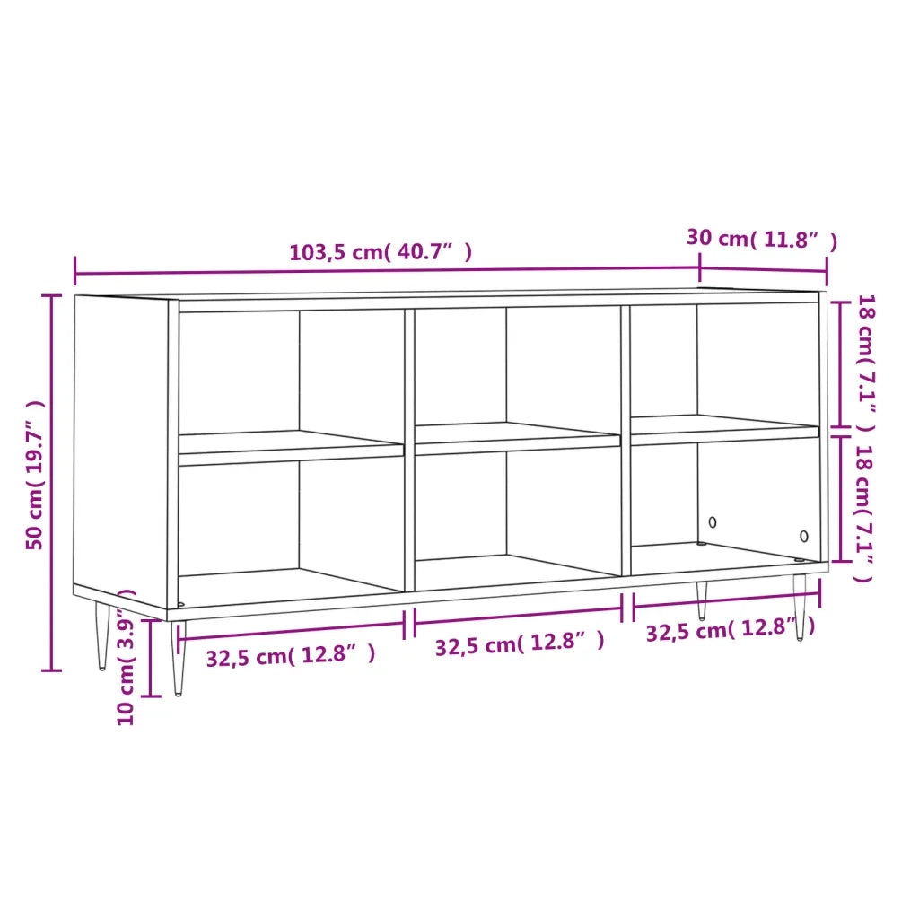 Mobile Porta TV Bianco 103,5x30x50 cm in Legno Multistrato 826980