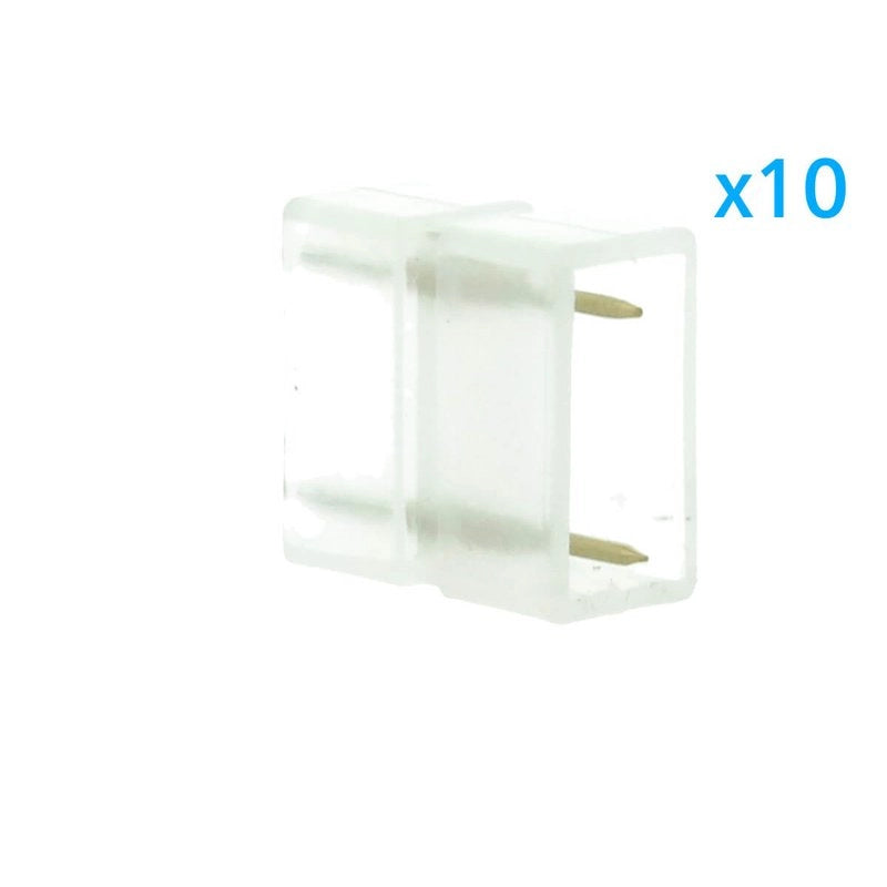 10 PZ Connettore 2 Pin Passo 13,5mm per Unire e Allungare Bobina Led 220V Mono Colore