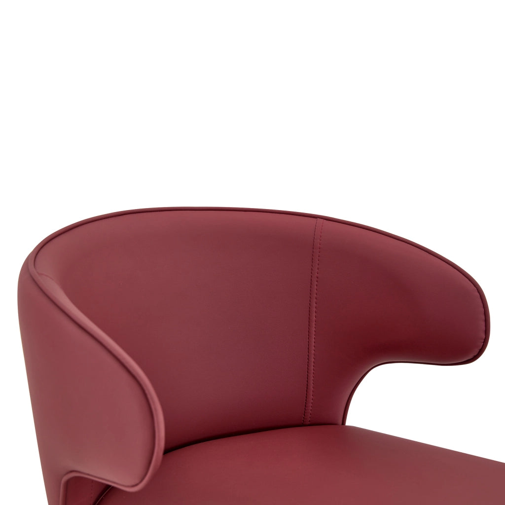 Sgabello da bar con schienale ergonomico, seduta girevole 360°, altezza regolabile e base da 45 cm, rosso