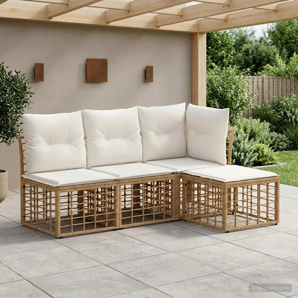 Set di divani da esterno | Set Salotto da Giardino Naturale Poliestere