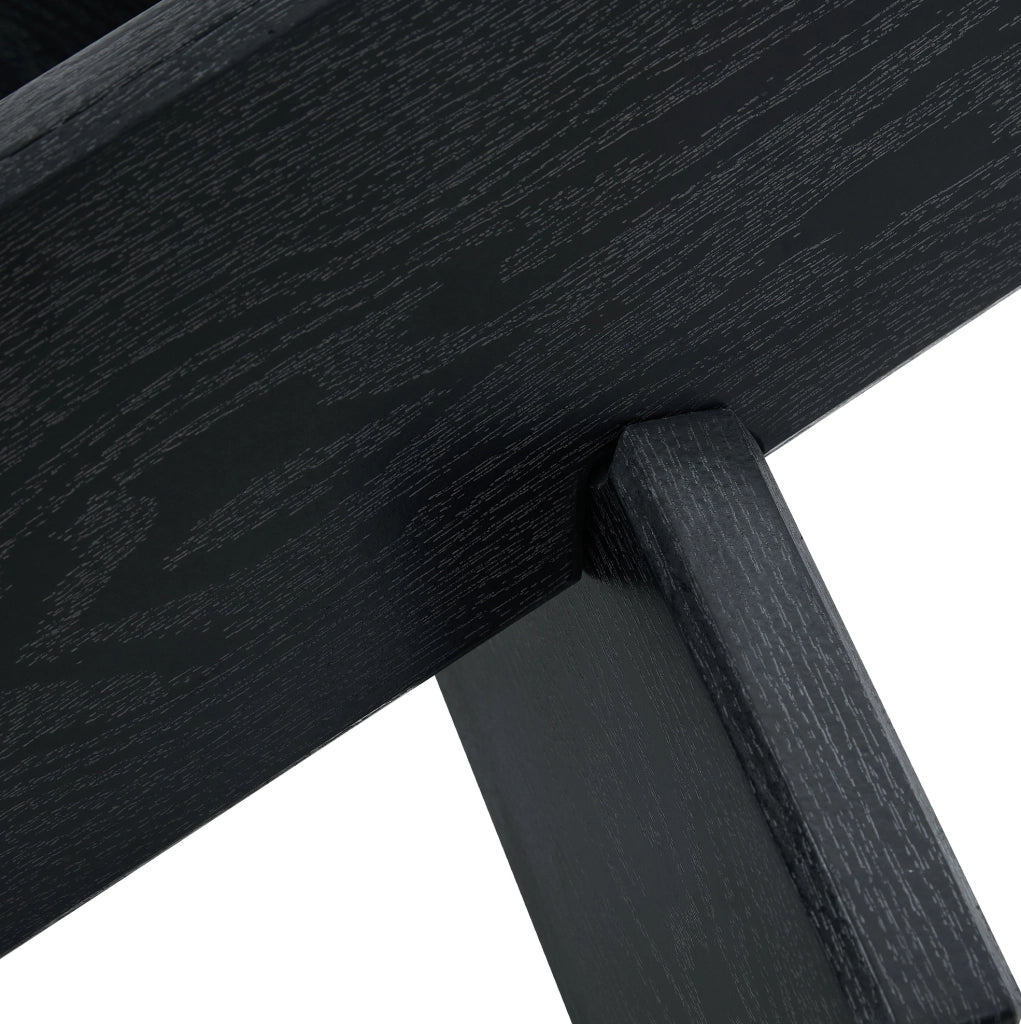 Tavolino rotondo in MDF e vetro con base a croce 79 cm nero effetto legno