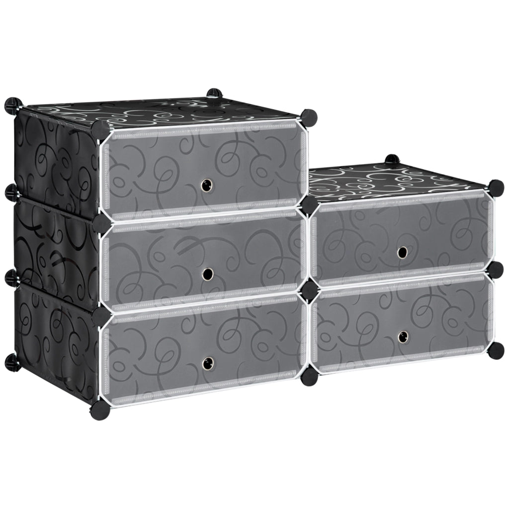 Sistema scaffali modulare per 6 paia scarpe ¨C zephmum ¨C nero 49x36.5x108