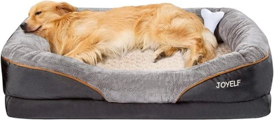 Cuscino Ortopedico per Cani - X-Large Cuscino a Memoria per Cani - 102x77x23cm - Copertura Rimovibile/Lavabile - Grigio