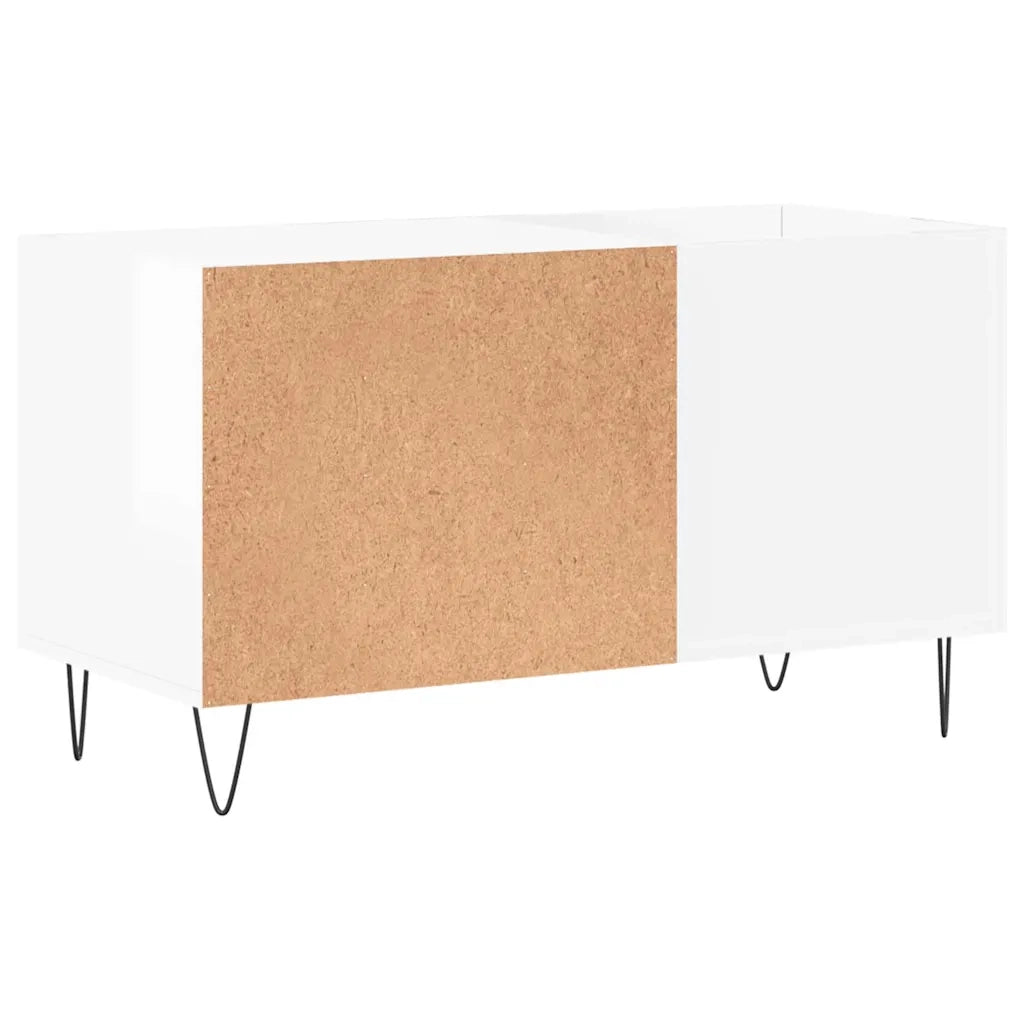 Mobile Porta Dischi Bianco Lucido 85x38x48 cm Legno Multistrato 831702