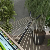 Supporto per Amaca da 330 cm max con 6 Fori e Rotelle, in Metallo, 290x120x115 cm, Nero