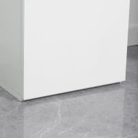 kleankin Mobile Bagno con Ripiano Regolabile, 2 Ripiani Chiusi e un Cassetto in Legno, 30x28x180 cm, Bianco