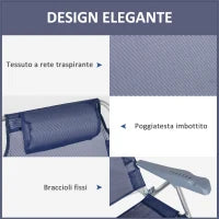 Set 2 Sedie da Pesca Pieghevoli e Reclinabili su 6 Livelli con Poggiatesta Imbottito, 62x65x80 cm