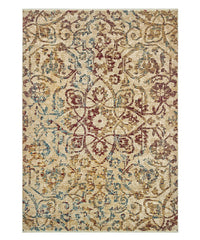 Tappeto KAZAKH 1529 beige e multicolore cm.240x340 stile orientale persiano alta qualità con effetto lucente