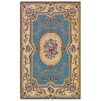 Tappeto AUBUSSON AZZURRO in ciniglia multiuso lavabile antiscivolo cm.115x175