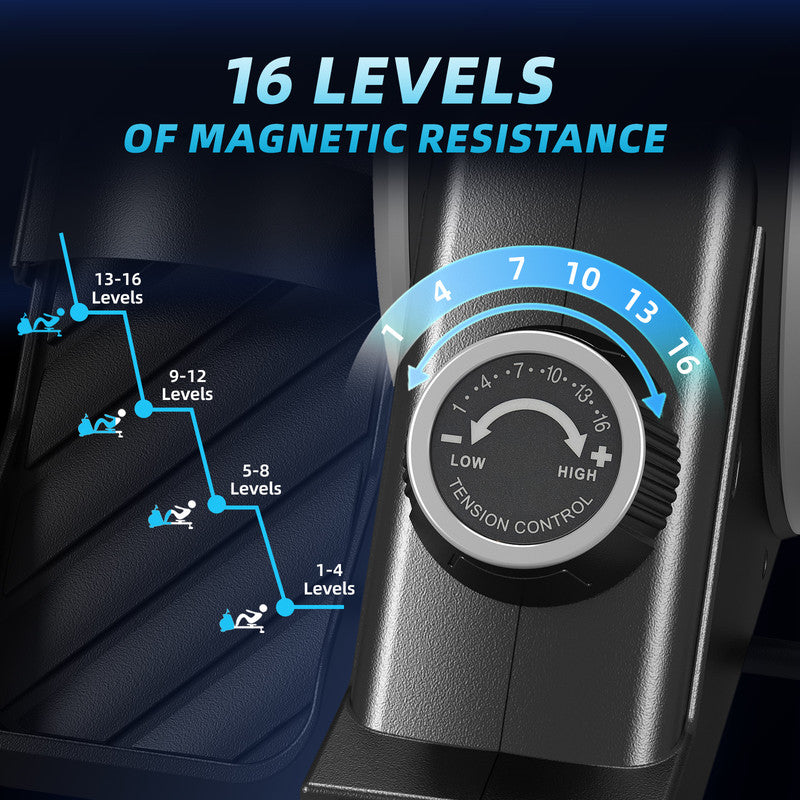 Vogatore domestico, vogatore RATTANTREE con resistenza magnetica a 16 livelli, ultra silenzioso, capacit¨¤ di carico massima 150 kg