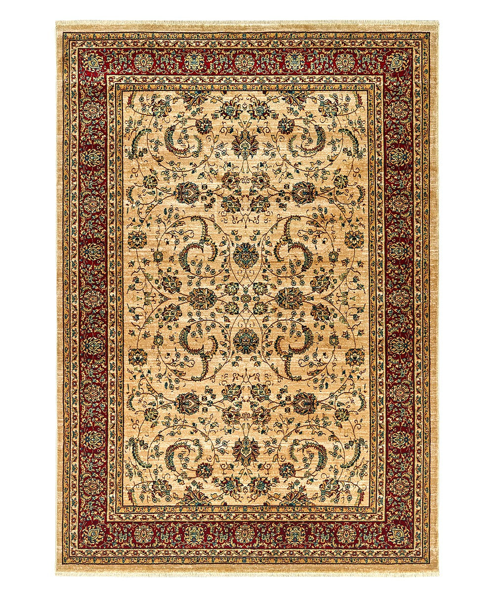 Tappeto KAZAKH 2155 oro e rosso cm.70x300 stile orientale persiano alta qualità con effetto lucente