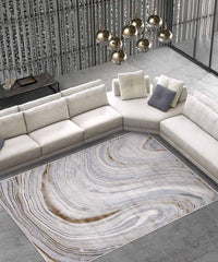 Tappeto NEVADA 9223 grigio oro effetto marmo a onde moderno cm.140x200