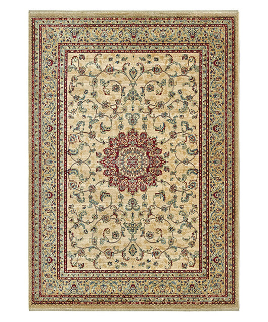 Tappeto KAZAKH 2154 beige e rosso cm.200x300 stile orientale persiano alta qualità con effetto lucente