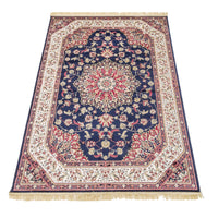 Tappeto RUBINE 317 Keshan BLU motivo persiano orientale stile classico tradizionale cm.160x230. Tappeto salotto, soggiorno, camera da letto, ingresso, corridoio.