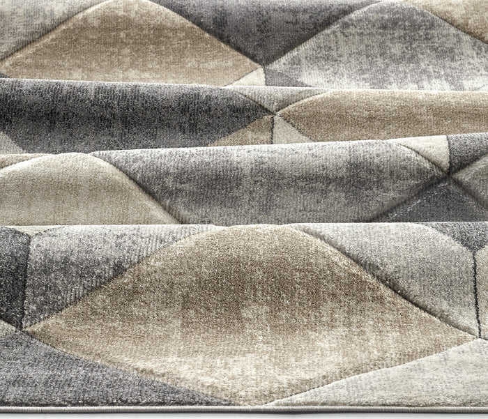 Tappeto FUNNY F8521 grigio beige moderno optical effetto 3D cm.120x170