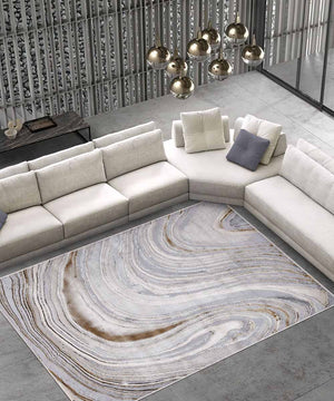Tappeto NEVADA 9223 grigio oro effetto marmo a onde moderno cm.200x290