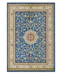 Tappeto KAZAKH 2154 stile orientale persiano blu navy e beige cm.200x300