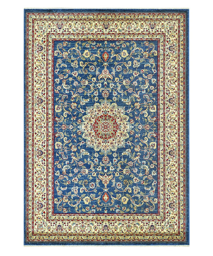 Tappeto KAZAKH 2154 stile orientale persiano blu navy e beige cm.200x300