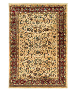 Tappeto KAZAKH 2155 oro e rosso cm.70x240 stile orientale persiano alta qualità con effetto lucente