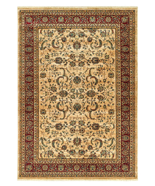 Tappeto KAZAKH 2155 oro e rosso cm.70x240 stile orientale persiano alta qualità con effetto lucente