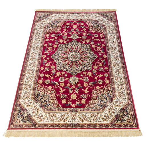 Tappeto RUBINE 317 Keshan Rosso motivo persiano orientale stile classico tradizionale cm.100x140. Tappeto salotto, soggiorno, camera da letto, ingresso, corridoio.