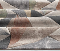 Tappeto FUNNY F8381 grigio beige design contemporaneo optical effetto 3D cm.120x170