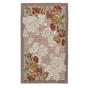 Tappeto floreale BLOOM CIPRIA rosa disegno moderno con fiori, multiuso lavabile antiscivolo cm.175x240