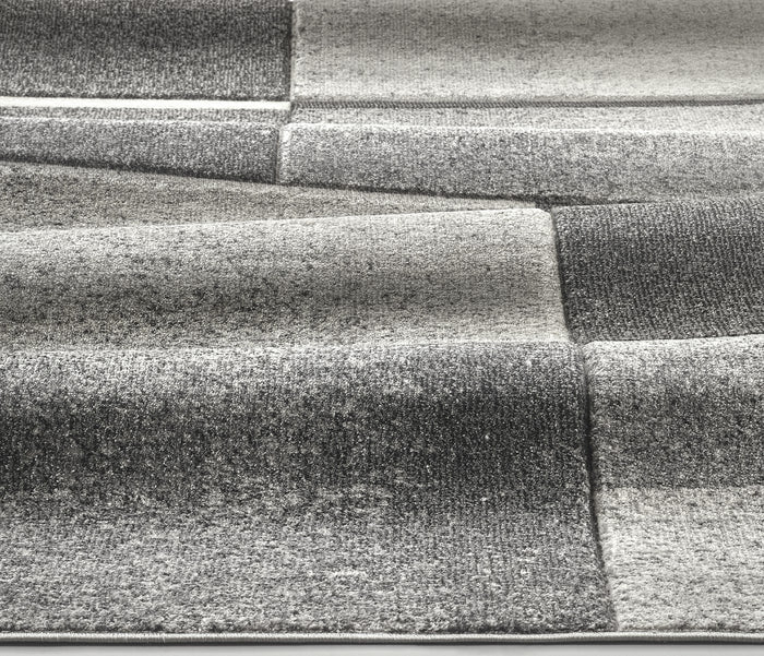 Tappeto FUNNY 87071 grigio pelo morbido resistente geometrico a quadri cm.160x230