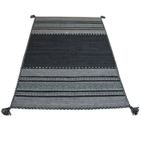 Tappeto ANTIQUE-KILIM grigio tessuto a mano in cotone e ciniglia cm.140x200