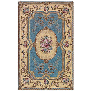 Tappeto AUBUSSON AZZURRO in ciniglia multiuso lavabile antiscivolo cm.85x150