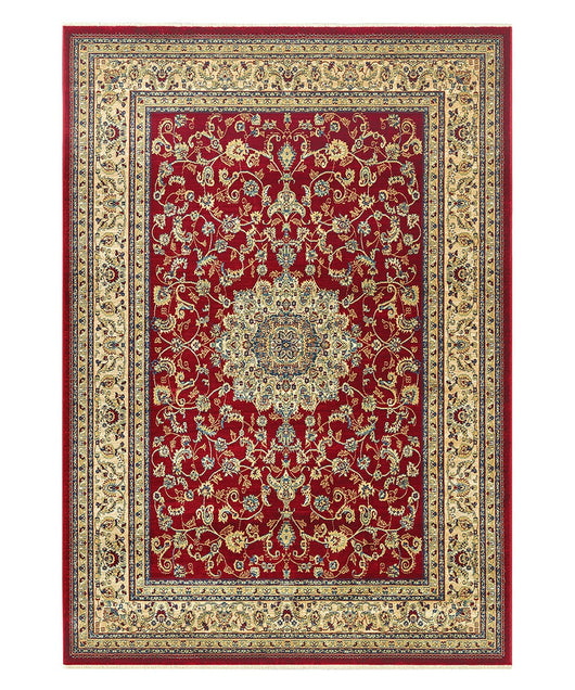 Tappeto KAZAKH 2154 rosso e beige cm.240x340 stile orientale persiano alta qualità con effetto lucente