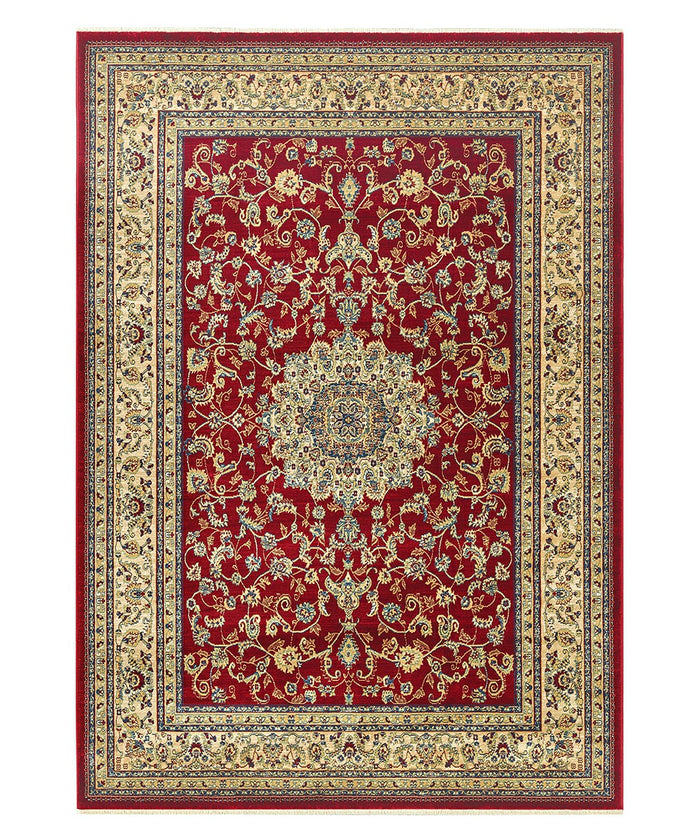 Tappeto KAZAKH 2154 rosso e beige cm.70x300 stile orientale persiano alta qualità con effetto lucente