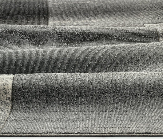 Parure di tappeti FUNNY 57431 grigio moderno pelo morbido scolpito effetto 3D tris scendiletto (1pz cm.80x150 + 2pz cm.60x120)