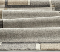 Tappeto FUNNY F8541 grigio beige disegno cornice moderna geometrica cm.200x290