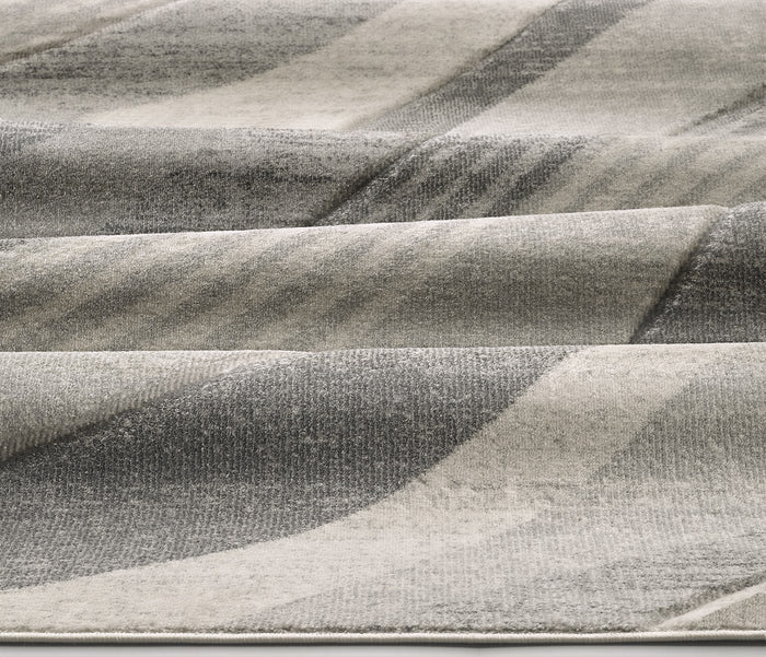 Tappeto FUNNY 87101 grigio disegno intarsiato a onde moderno cm.160x230