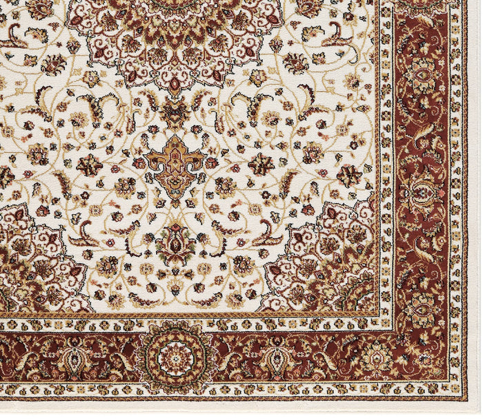 Tappeto BABIL cm.80x300 disegno classico orientale colore crema e rosso