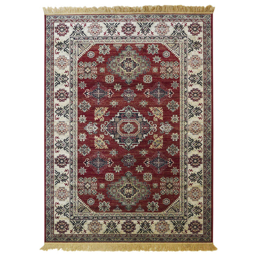 Tappeto RUBINE 315 Caucasico Rosso stile vintage slavato disegno persiano orientalecm.100x140. Tappeto salotto, soggiorno, camera da letto, ingresso, corridoio.