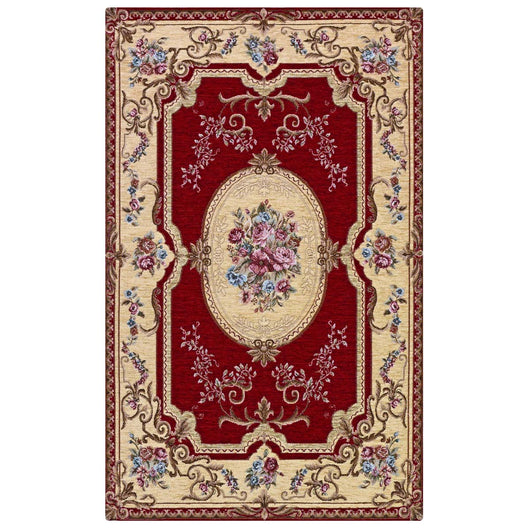 Tappeto AUBUSSON ROSSO in ciniglia multiuso lavabile antiscivolo cm.65x220 passatoia