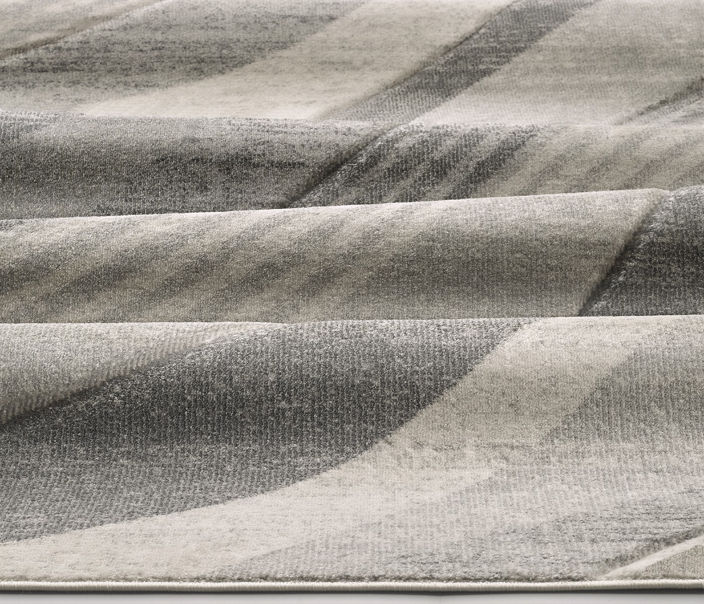 Tappeto FUNNY 87101 grigio disegno intarsiato a onde moderno cm.120x170