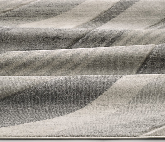 Tappeto FUNNY 87101 grigio disegno intarsiato a onde moderno cm.120x170