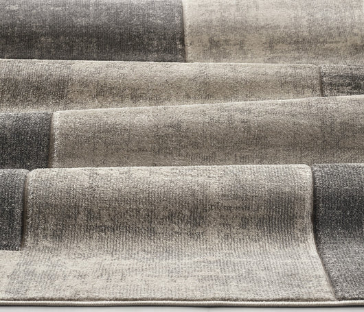 Parure di tappeti FUNNY B3331 grigio moderno disegno intarsiato a quadri tris scendiletto (1pz cm.80x150 + 2pz cm.60x120)