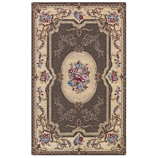Tappeto AUBUSSON FANGO in ciniglia multiuso lavabile antiscivolo cm.175x240