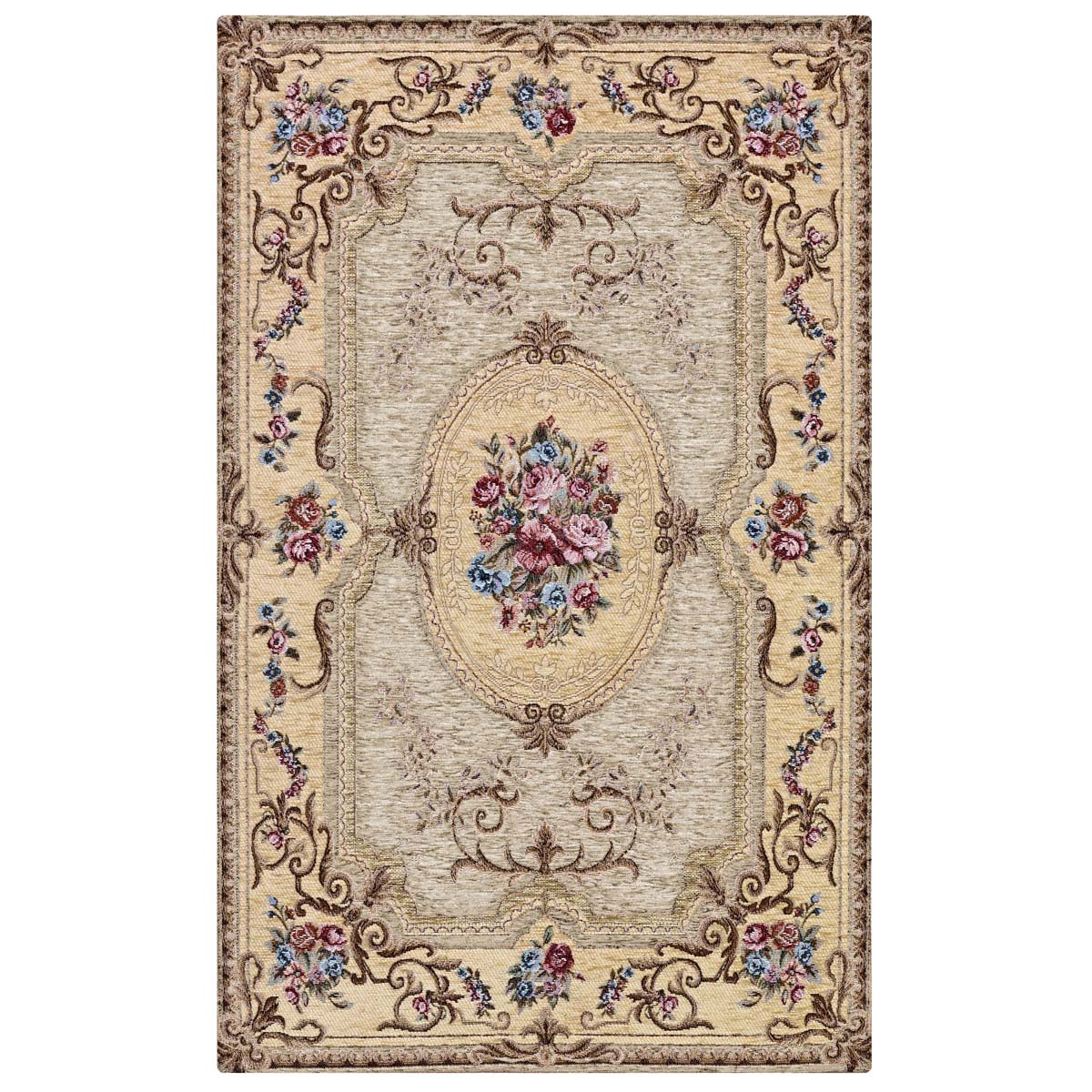 Tappeto AUBUSSON TORTORA in ciniglia multiuso lavabile antiscivolo cm.85x150