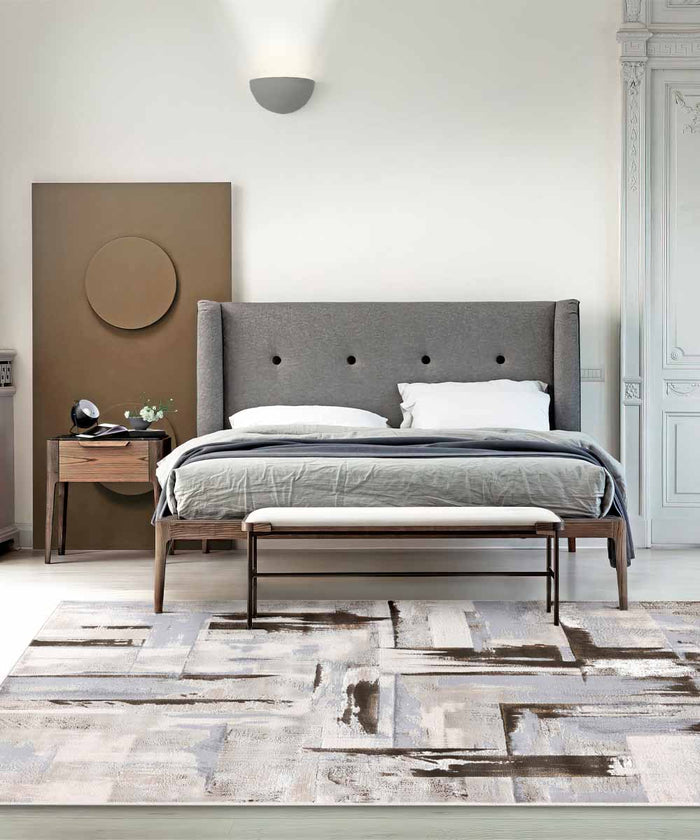 Tappeto NEVADA 9160 grigio e marrone disegno astratto moderno cm.160x230